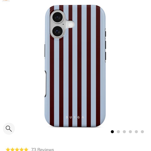 Burga Other - Burga Striped Phone Case - Maroon and White